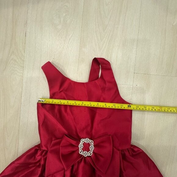 Pink & Violet Kids Girls Size 8 Red Bow Rhinestone Party Dress Holiday - Picture 8 of 8